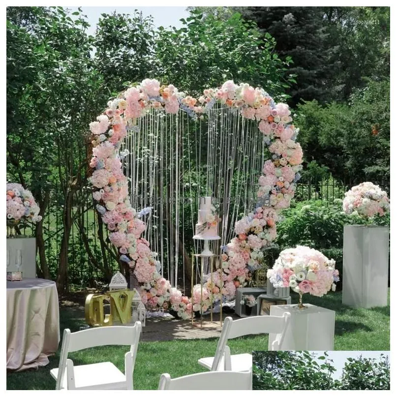 Party Decoration Party Decoration Wedding Props Iron Heart Shaped Frame Background Arch Outdoor Layout Creative Proposal Drop Delivery Dhgxg