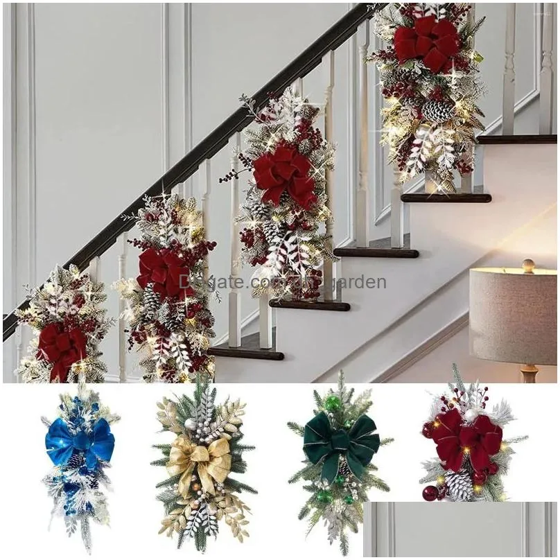 decorative flowers 1pcs artificial christmas wreath diy front door wall hanging tree festive atmosphere decor decoration 2023