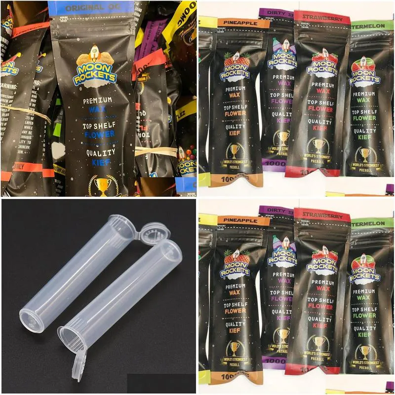 wholesale preroll packaging bags moon rockets pre roll strawberry watermelon 1 joint package tube