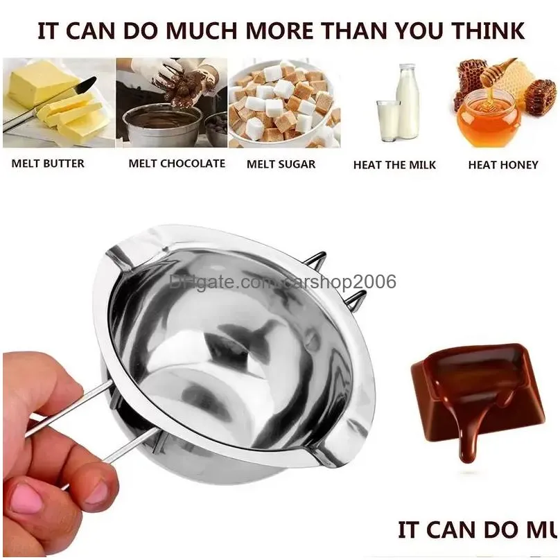 ups stainless steel chocolate melting pot double boiler milk bowl butter candy warmer pastry baking tools 6.8