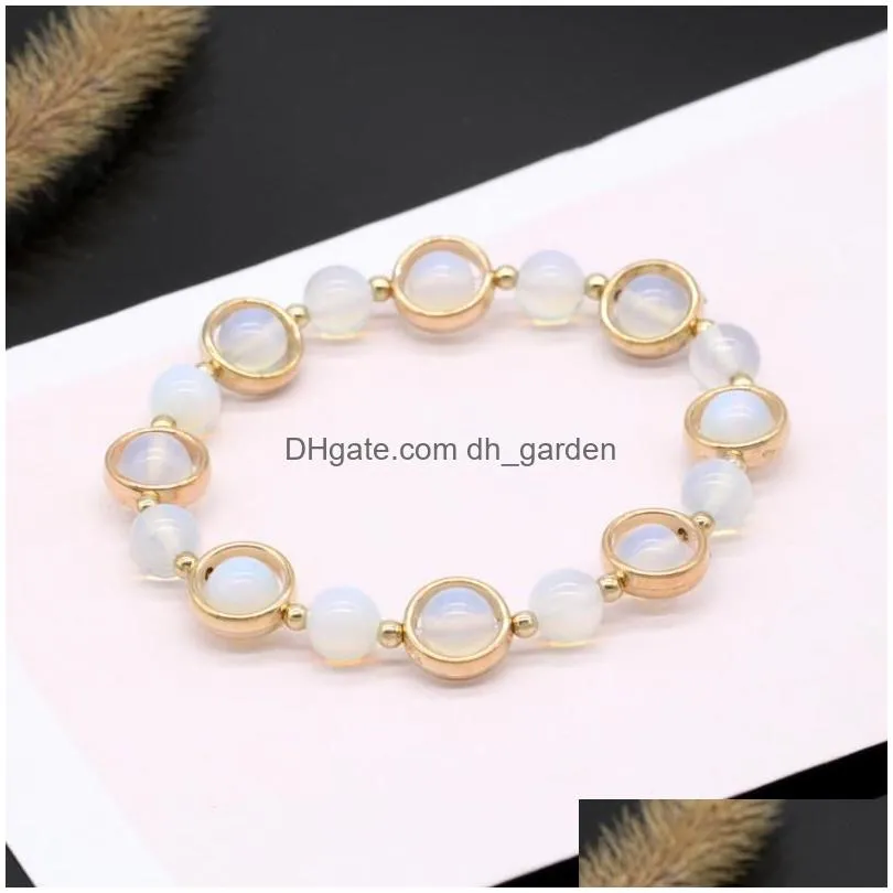 Chain Link Bracelets 8Mm Stone Beaded Bracelet For Women Elastic Energy Psera Homme Jewelry Charm Gift Gem Drop Delivery Jewe Dhgarden Dhw4R