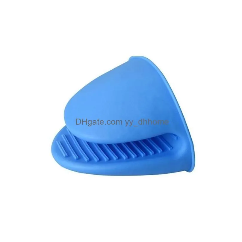 silicone heat resistant gloves clips insulation non stick anti-slip pot bowel holder clip cooking baking oven mitts