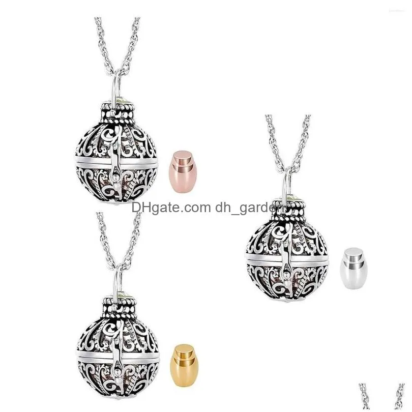 Pendant Necklaces Pendant Necklaces Handmade Hollow Urn Necklace Keepsake Jewelry For Men Drop Delivery Jewelry Necklaces Pen Dhgarden Dhv3N