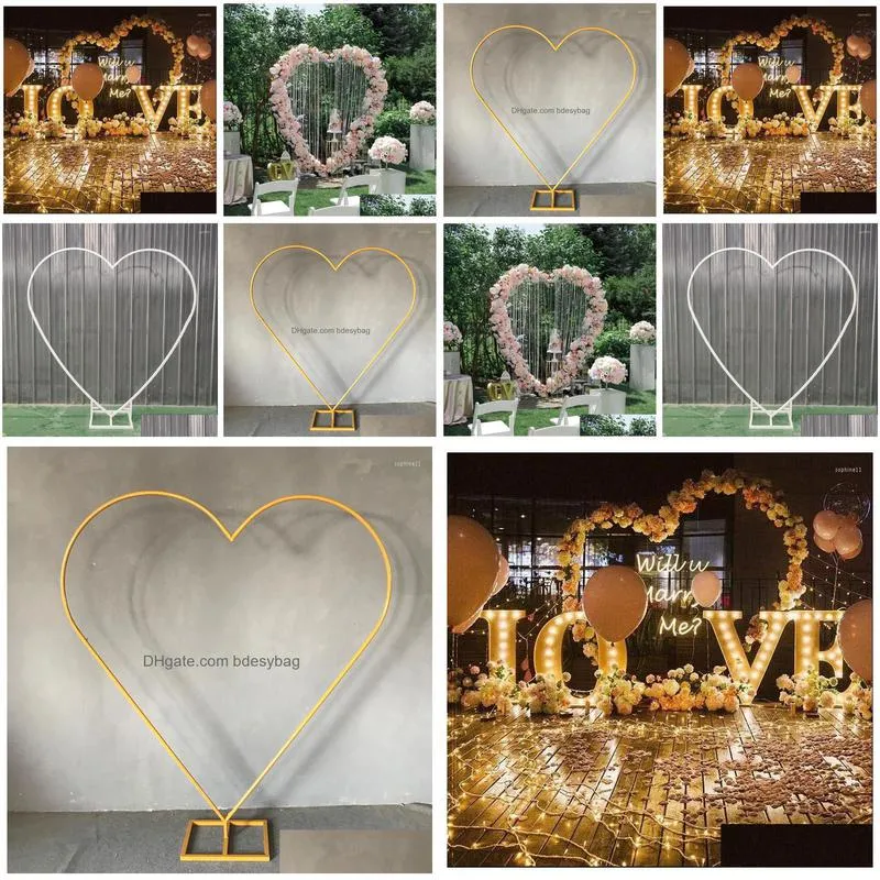 Party Decoration Party Decoration Wedding Props Iron Heart Shaped Frame Background Arch Outdoor Layout Creative Proposal Drop Delivery Dhgxg