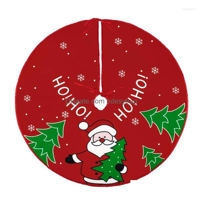 Christmas Decorations Christmas Decorations Tree Skirt Cartoon Santa Claus Snowman Elk Xmas Noel Natal 2023 Merry Decor Happy Year 202 Dhhzv