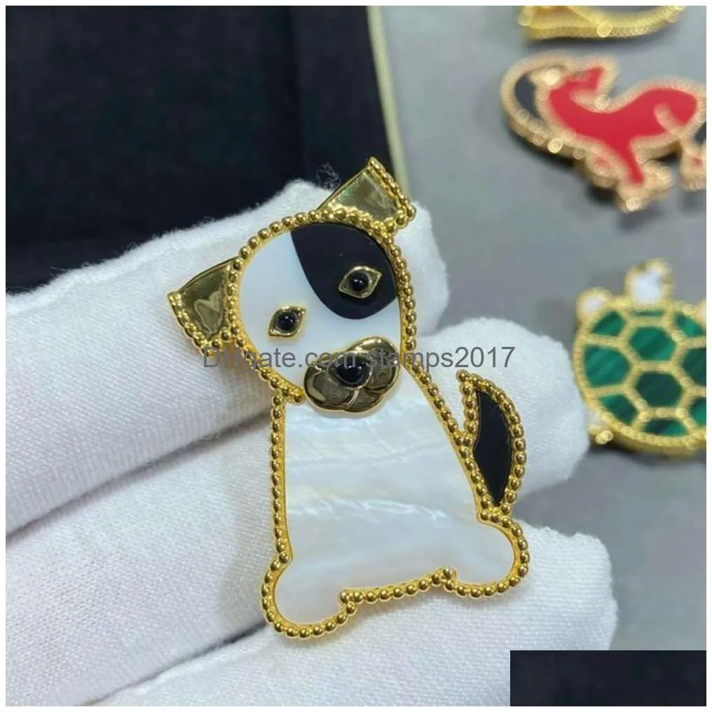 v gold plated mijin puppy animal breast needle lucky vanly cleefly children series cnc high edition personalized drama fashion