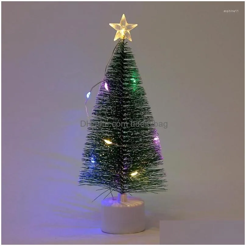 Christmas Decorations Christmas Decorations 17Cm Led Mini Tree With Mticolor String Lights Drop Delivery Home Garden Festive Party Sup Dh4Tn