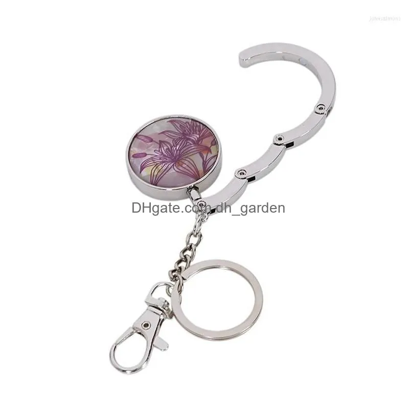 Keychains & Lanyards Keychains Keychain / Folding Handbag Hook Bag Door Table Zinc Alloy Lily Purple Drop Delivery Fashion Ac Dhgarden Dhb2V
