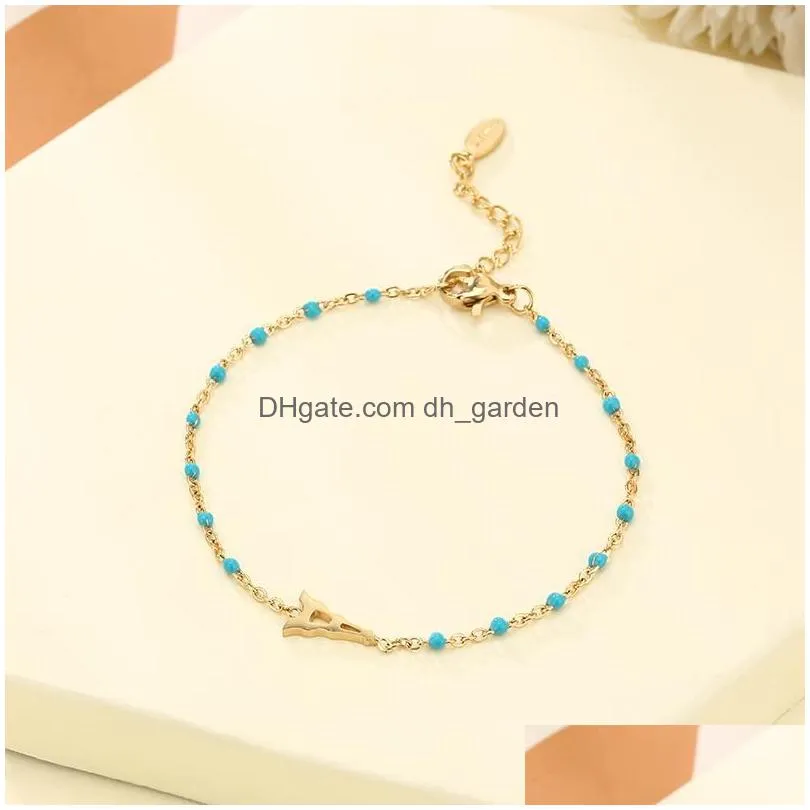 Chain Link Chain Stainless Steel Tower Bracelets For Woman Golden Color Beads Ladies Bracelet Femme 2022 Jewelry Pseiralink Dhgarden Dh3Fu