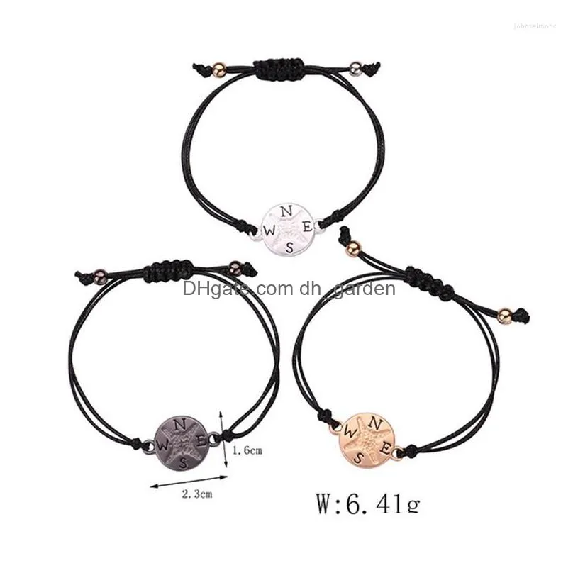 Chain Link Bracelets Family Friendship Couple Bracelet For Women Fashion Charm Adjustable Woven Rope Friend Mom Sister Jewel Dhgarden Dhaks