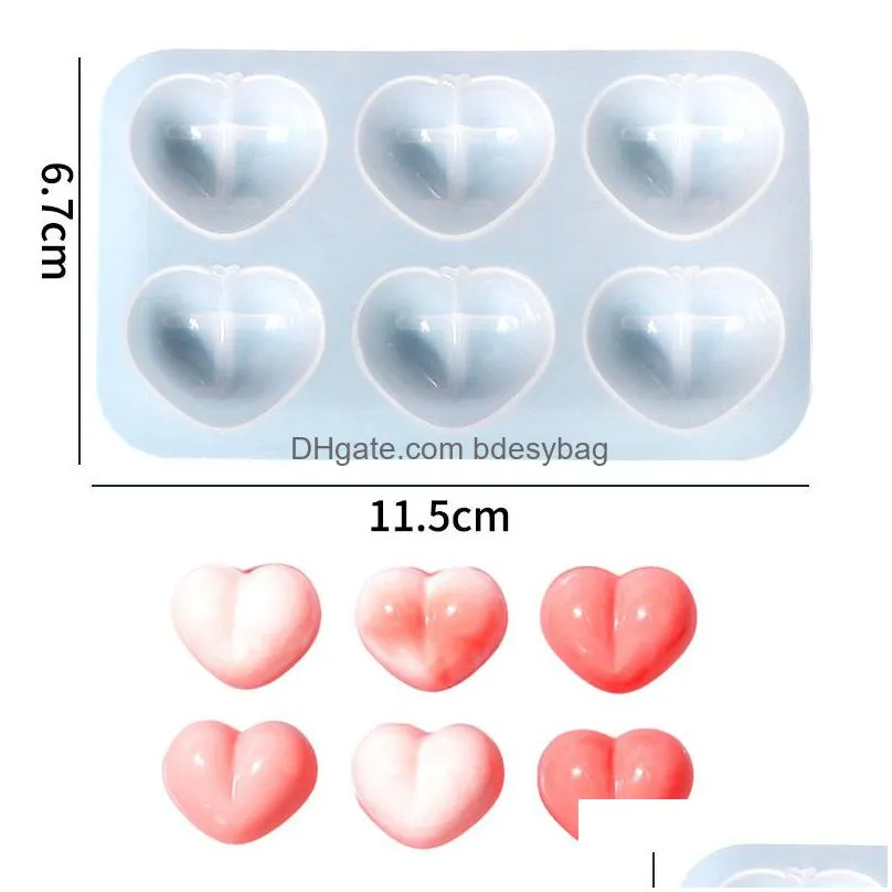 Craft Tools Craft Tools 6 Cavities Valentine Heart Sile Soap Mold Diy Love Making Chocolate Baking Candle Gifts Supplies Home Drop Del Dhlpi