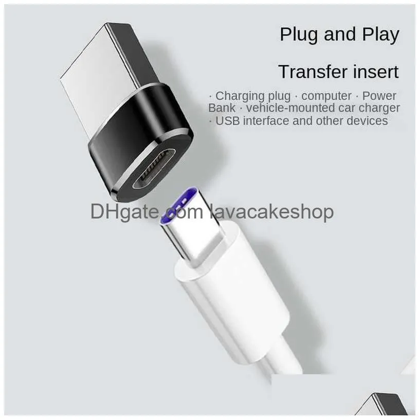 wholesale aluminum alloy usb to type c adapter fast charging converter for laptop pc computer phone type-c otg