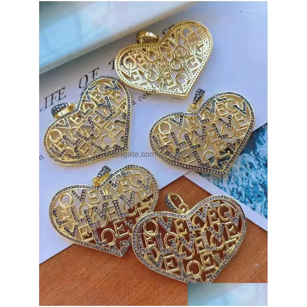 Pendant Necklaces Pendant Necklaces Cubic Zirconia Love Micro Pave Cz Zircon Heart Necklace For Women Jewelry Making Finding Dhgarden Dheeb