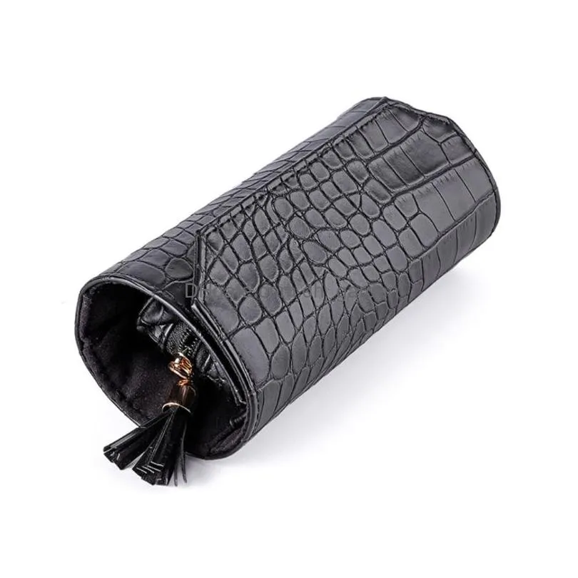 portable travel jewelry organizer box roll pu leather jewellery storage pouch for rings earrings necklaces