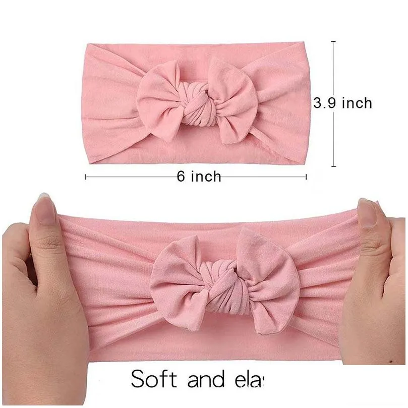 Hair Accessories Baby Girls Wide Nylon Bow Headbands Birthday Ribbon Children Soft Elastic Bowknot Hairbands Kids Princess Headdress 2 Dhaxl