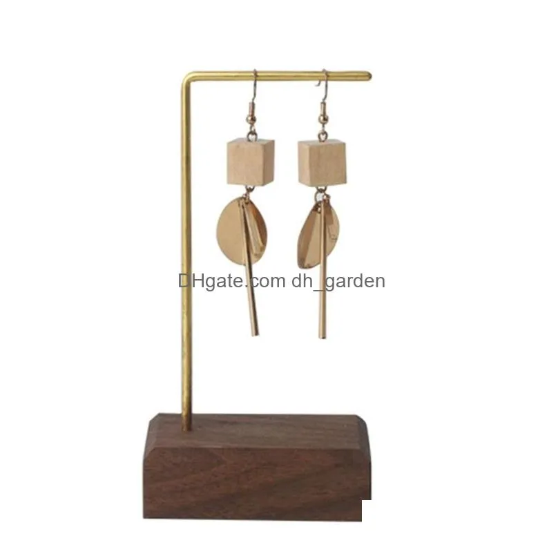 walnut metal earring stand holder shelf jewelry display rack bracket organizer for woman girl gifts