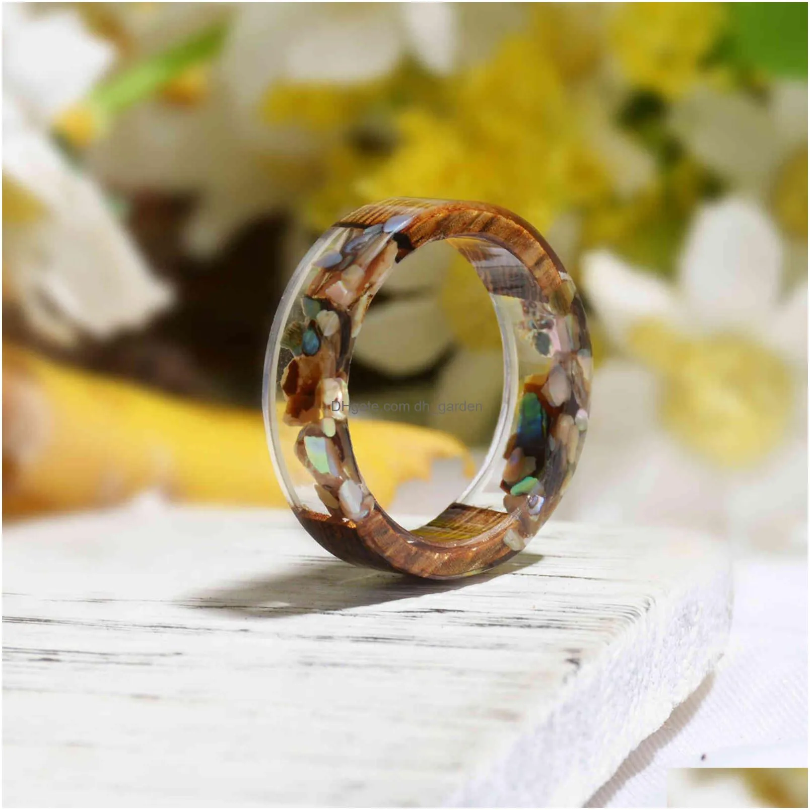 ariana handmade natural resin rings with unique dried bright flowers great gift for her