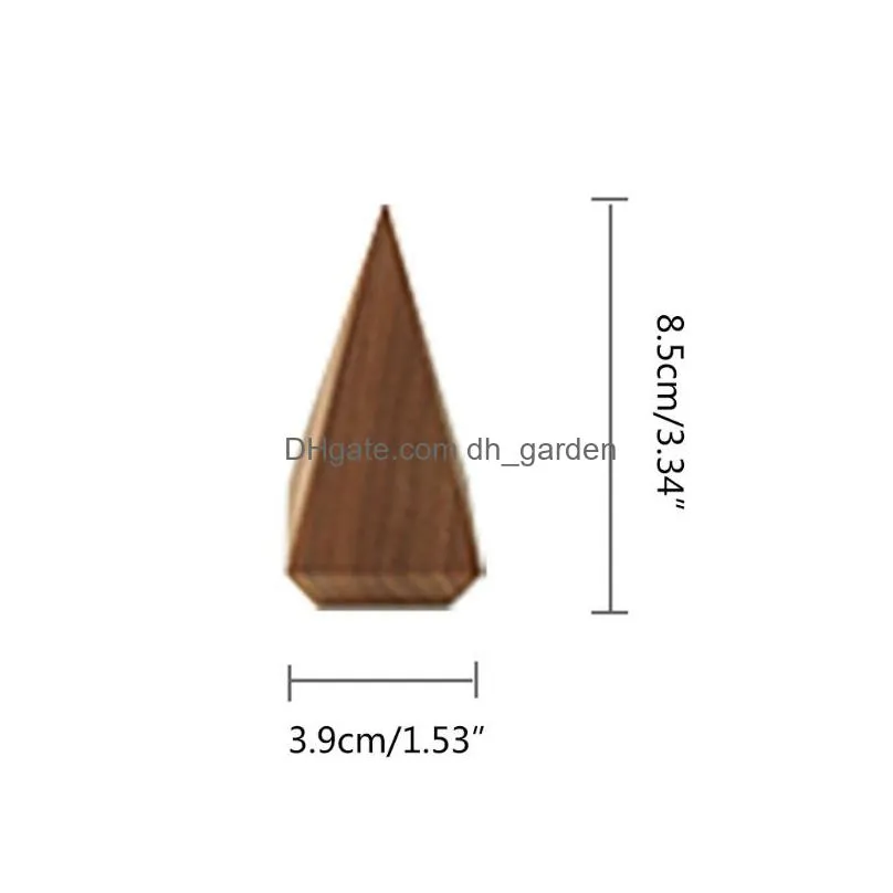 h9ed natural wood cone rings holder finger ring storage rack jewelry display stand organizer