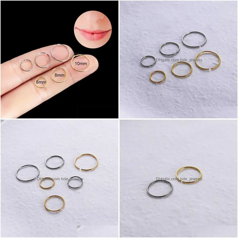 fashion g23/f136 titanium 20g circled lip ring nose ring cartilage loop hoop earrings fashion titanium puncture body jewelry wholesale