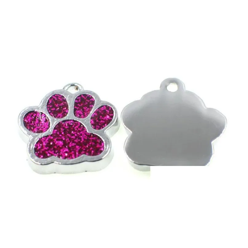 Charms 20Pcs/Lot Rhinestones Dog Paw Print Footprints Hang Pendant Charms Fit For Diy Keychains Key Ring Necklace Fashion Jewelrys Dro Dh2Zx