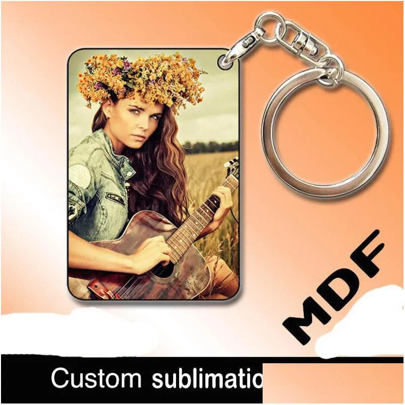 sublimation blank mdf wooden keychain thermal transfer can print picture individuality present custom design key chain wholesale