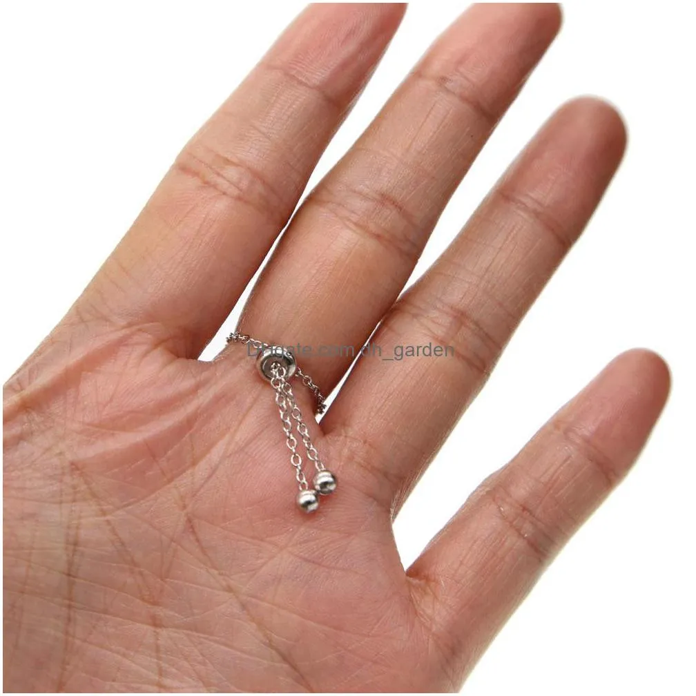 real 925silver adjust slider thin rings micro pave cz turquoises stone silver chain delicate tassel drop ring