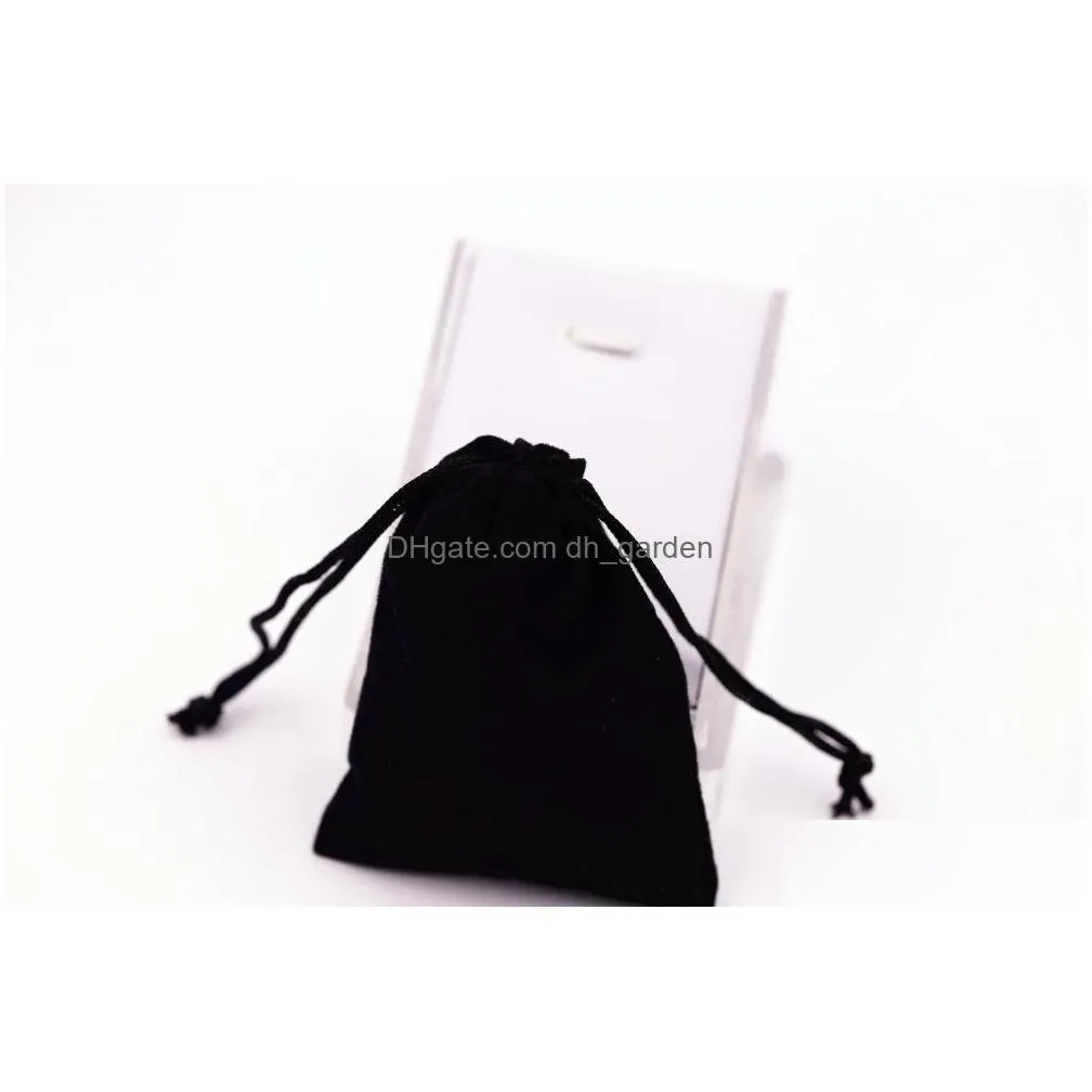 200pcs 7x9cm velvet drawstring pouch bag/jewelry bagchristmas/wedding gift bag black/red/pink/blue