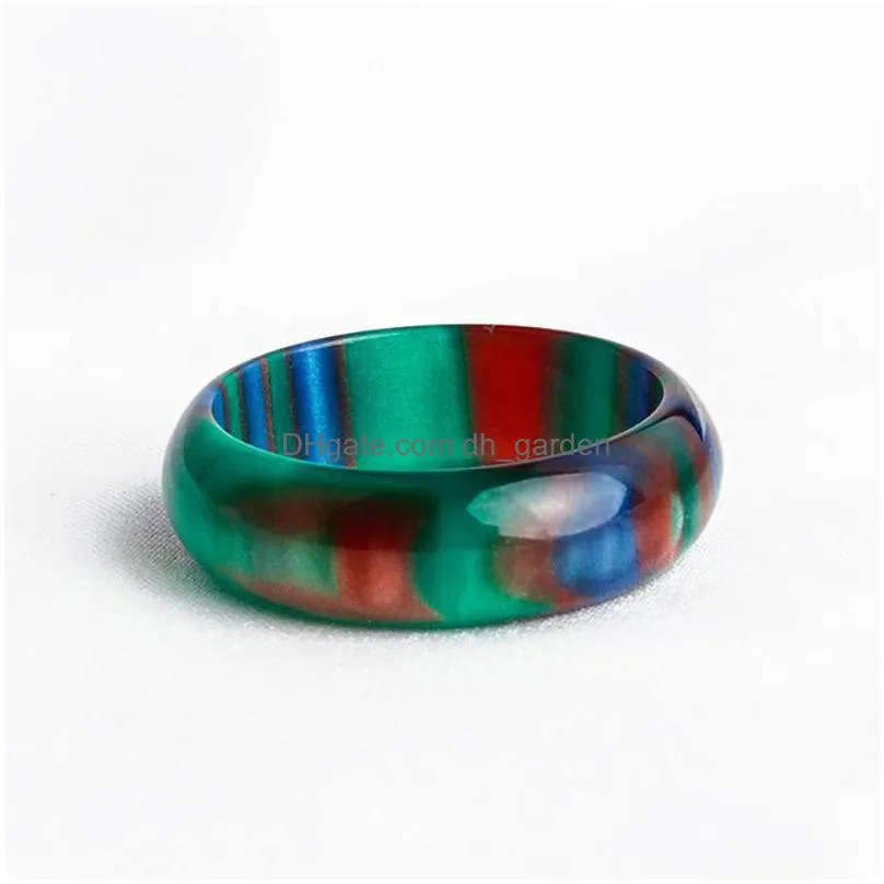 2021 acrylic resin personality simple colorful rainbow european american men and women ring retro gift