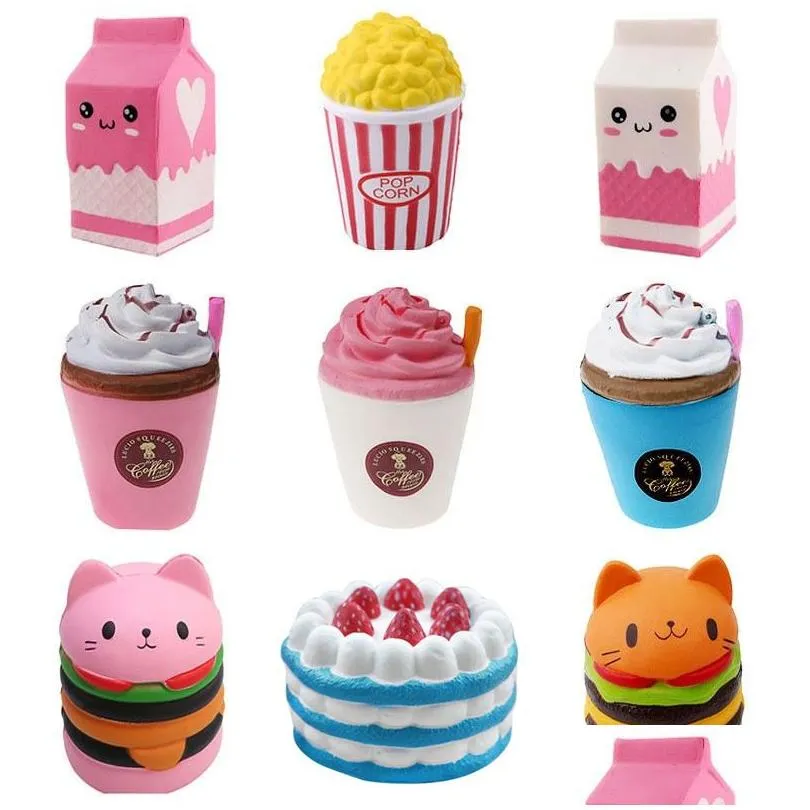 Decompression Toy Pu Squishy Fidget Toy Cartoon Popcorn Slow Rising Cream Scented Anti Kawaii Kids Squishies Toys Gift Drop Delivery T Dhqmb