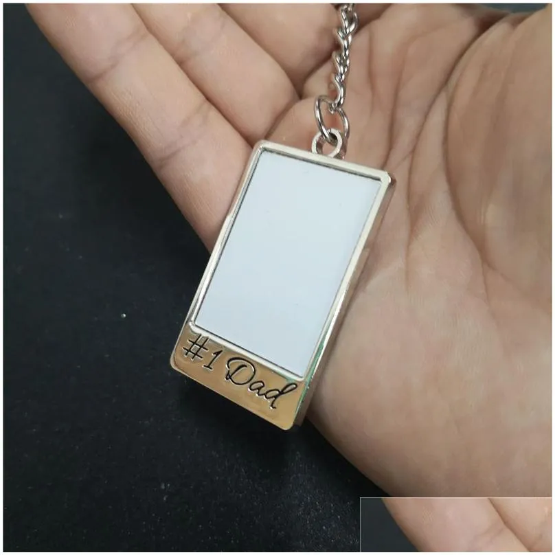 sublimation blank 1 dad mom key chain metal key ring transfer printing diy blank consumables