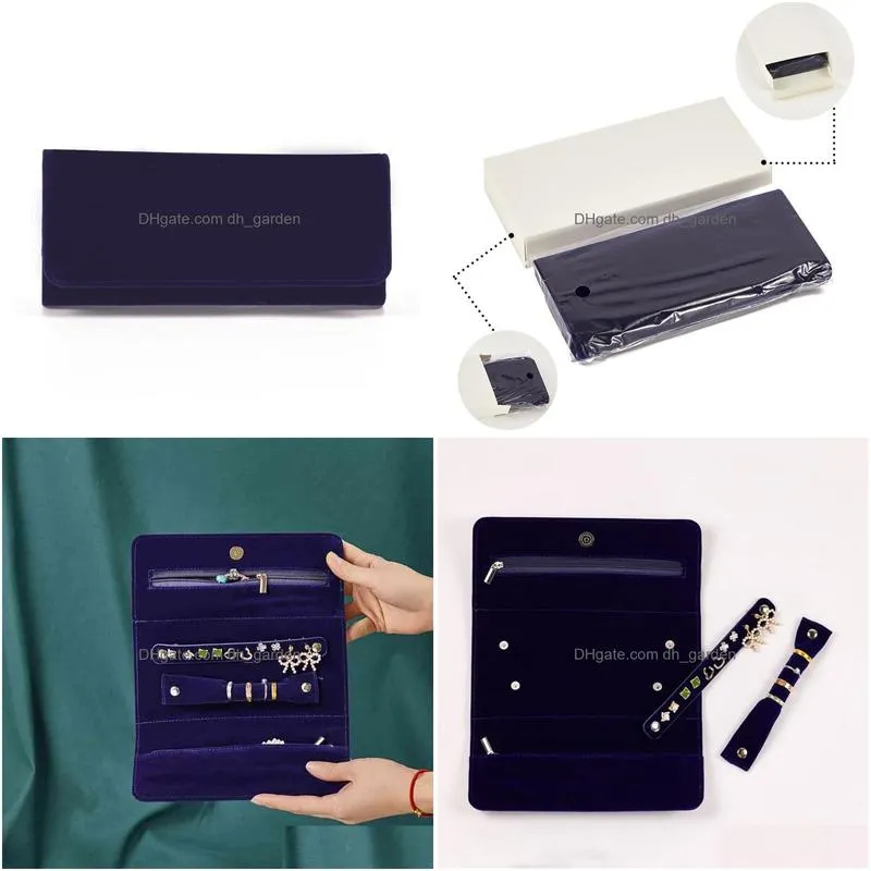 women portable travel velvet jewelry storage roll bag organizer case pouch for necklaces rings bracelets