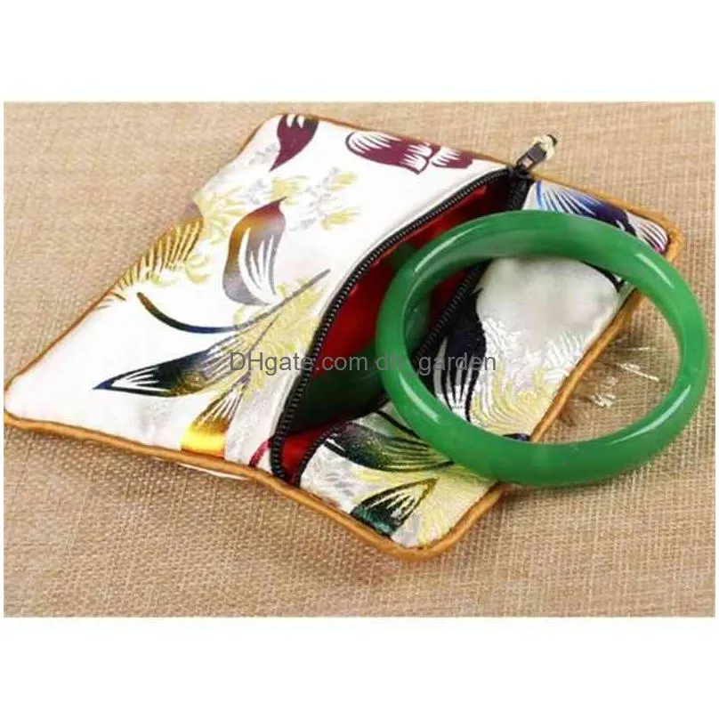 10 pc per 11.5x11.5cm gift jewelry pouchesmixed color silk bag flower pattern chinese traditional style