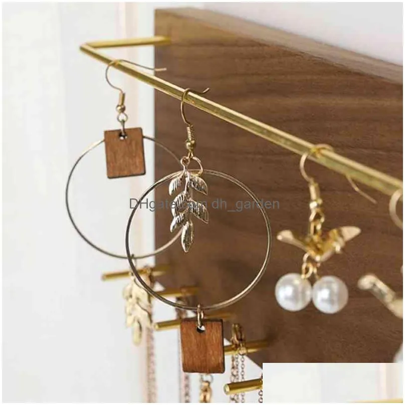 m7dd earring bracelet necklace hanging holder wall mounted jewelry organizer display wood rack hanger