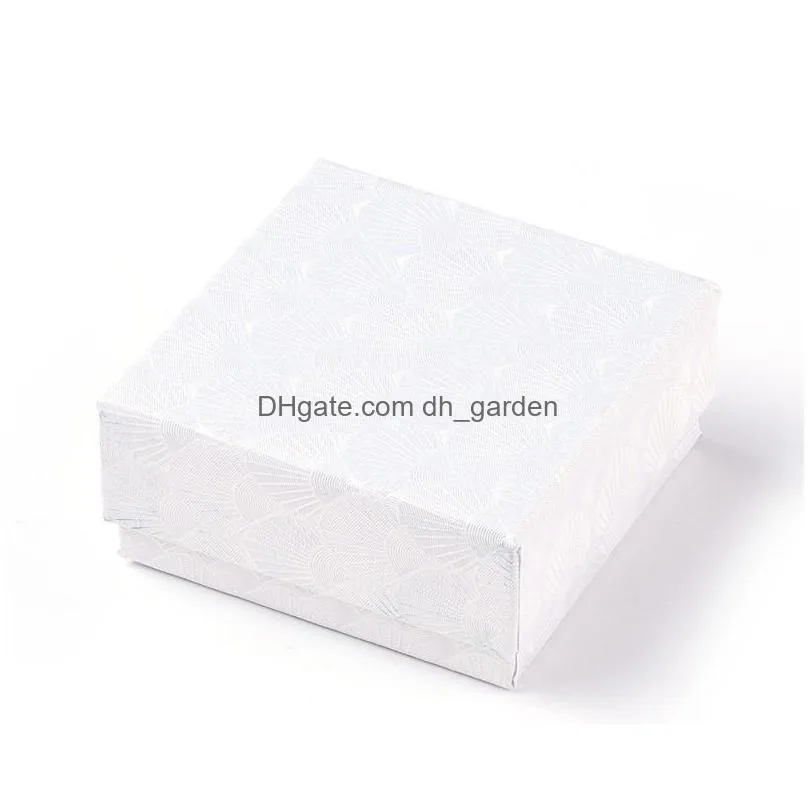 50pcs 7.5x7.5x3.5cm cardboard gifts present storage display boxes square for jewelry bracelets earrings necklace packing box