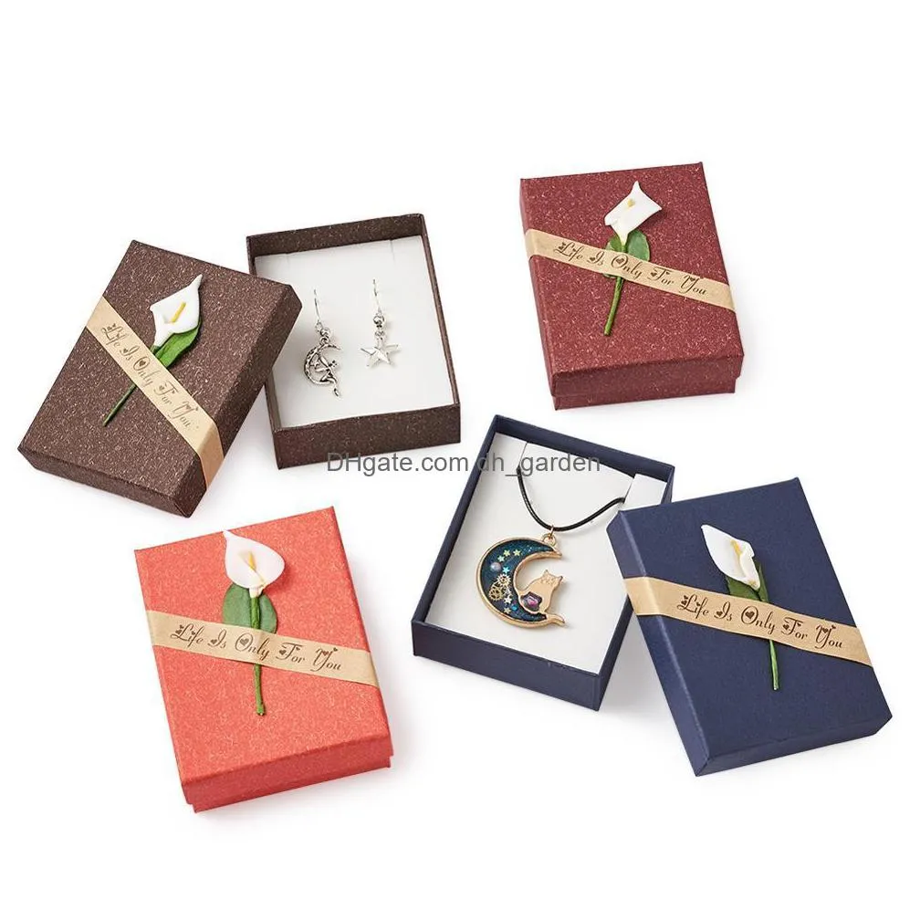 creative jewelry gift boxes retro cardboard rings bracelets necklace pendant organizer box display packing case mixed color