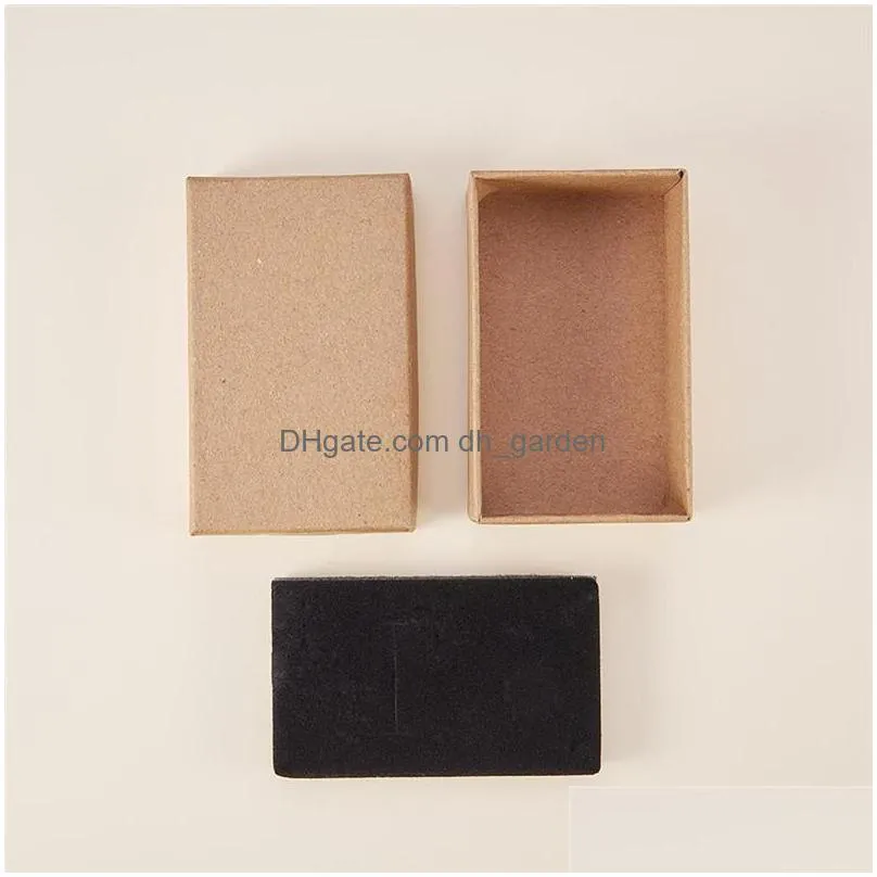 24pcs kraft box gift cardboard boxes for ring necklace earring womens jewelry gifts packaging with sponge inside