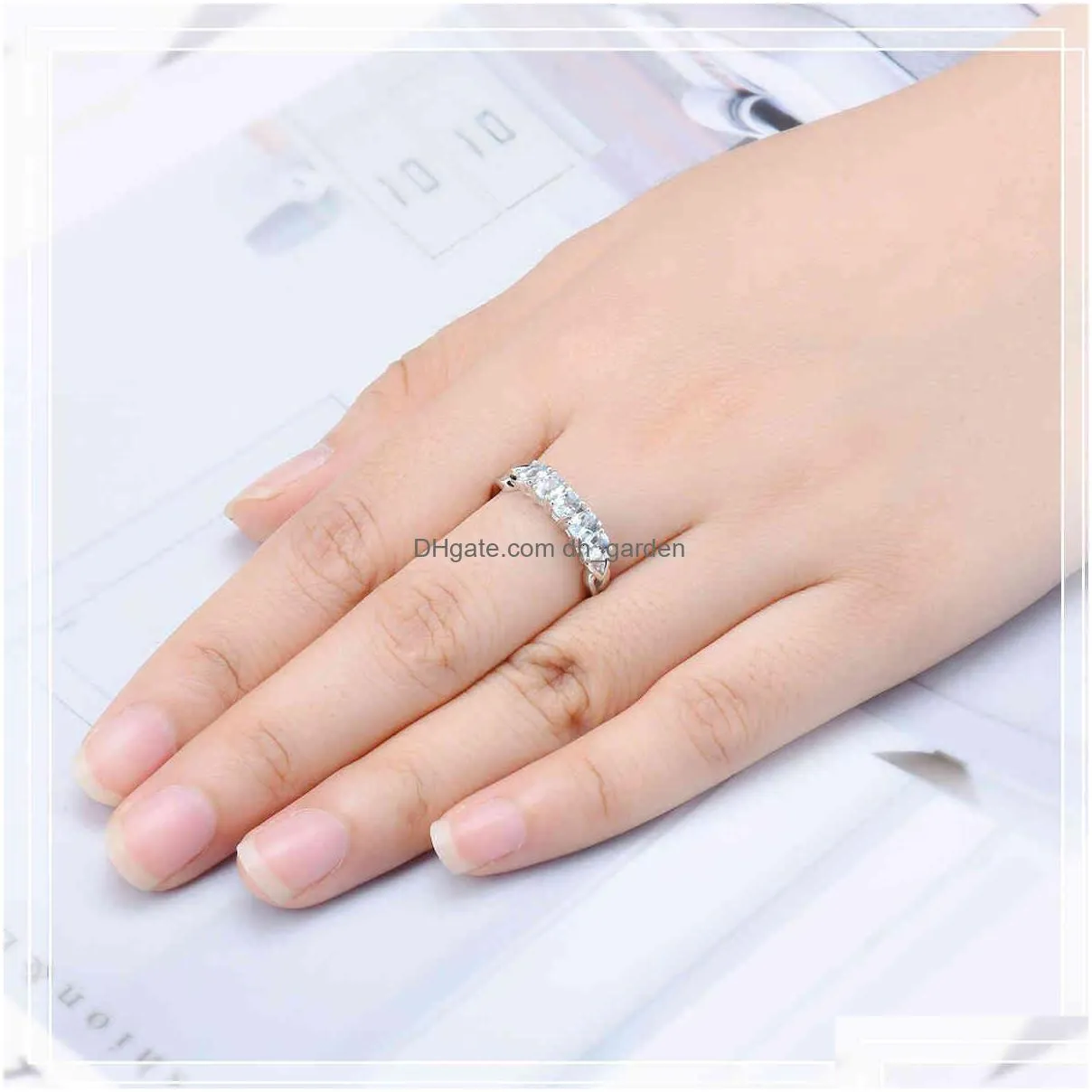 natural aquamarine 0.81ct crown wedding ring solid 925 sterling silver gemstone rings fine elegant jewelry for women