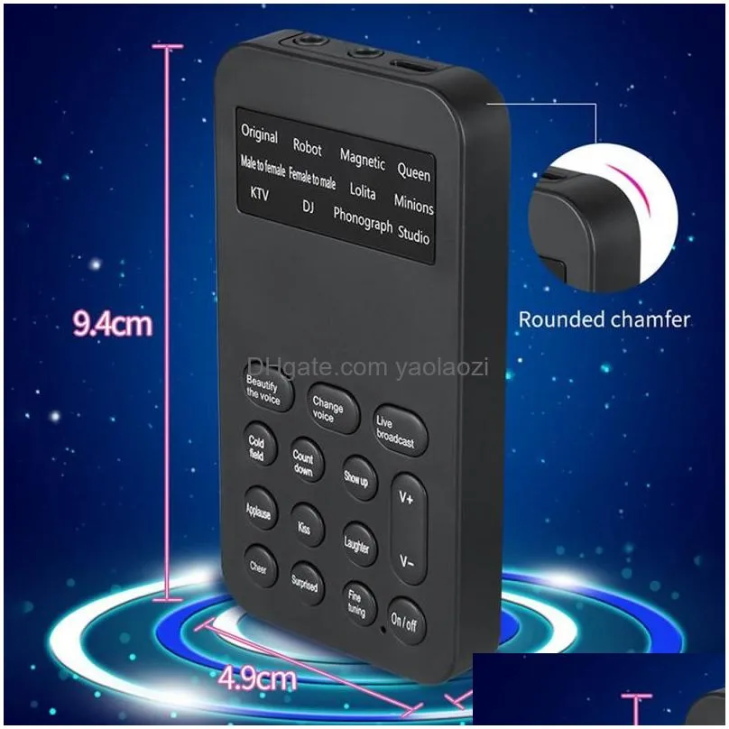 live webcast voice changer male to female mini adapter 8 changeing modes microphone disguiser phone game sound converter231y6170824