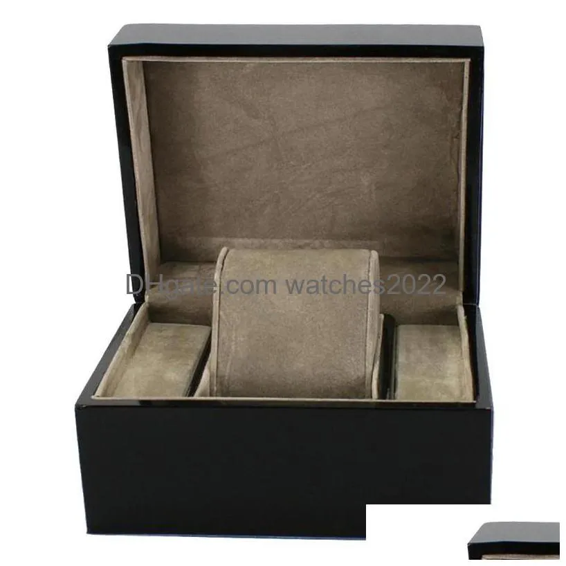 watch boxes cases vintage black box wood paint luxury gift velvet pillow menwatch