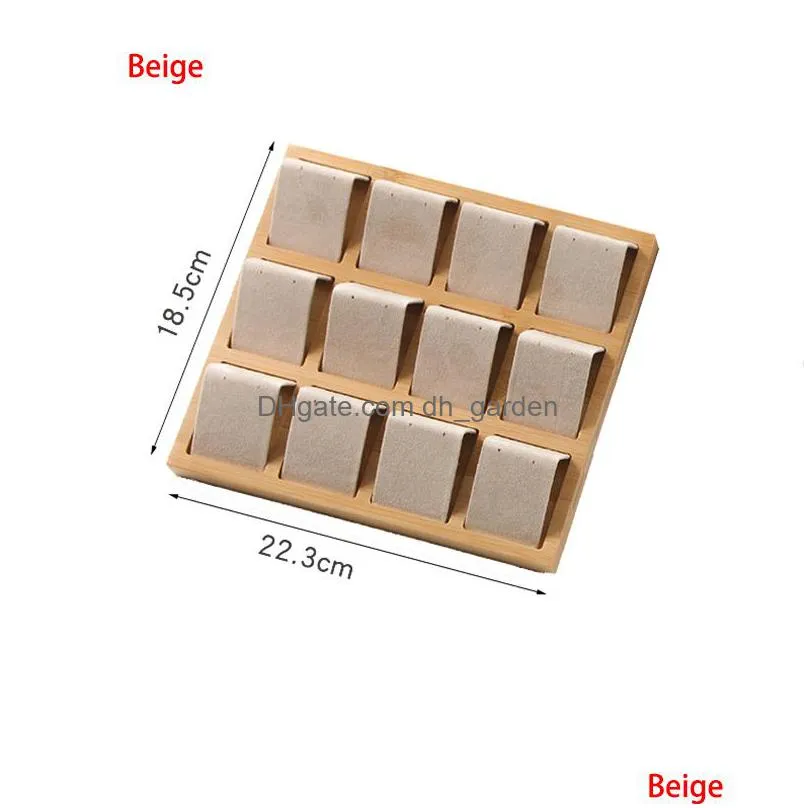 high quality bamboo imitation suede fabric jewelry earring display stand ear stud holder rack storage case