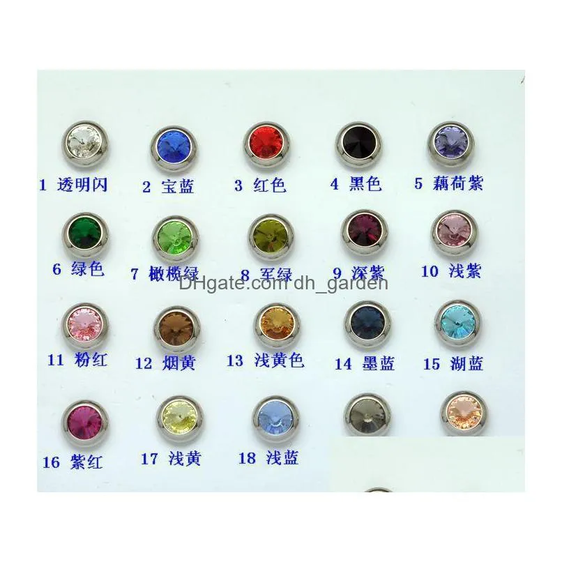 whole mixed 20colors dumbbell tongue rings 200pcs crystal stone fake plug cheater earring body jewelry