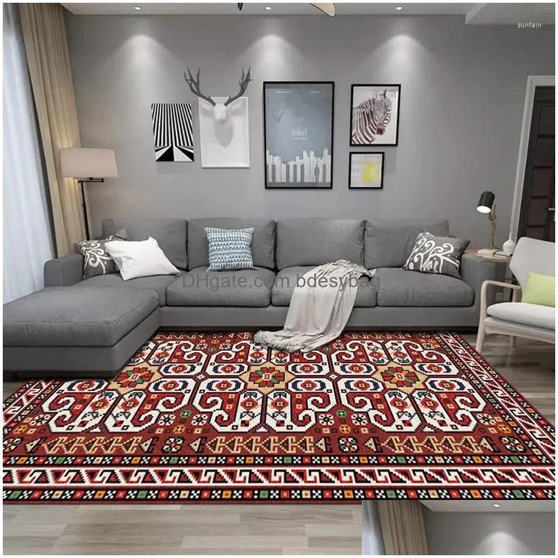 carpets europeanstyle  living room carpet bohemian el lounge rug bedroom bedside nonslip rugs entry door mat customization