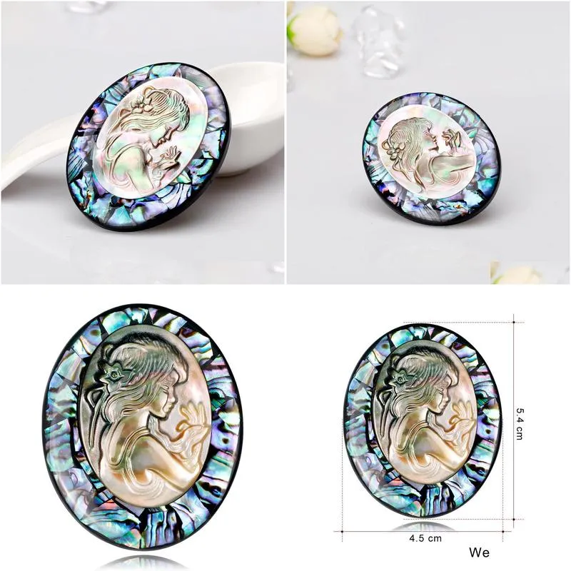 jewelry pins brooches fashion luxury brooches natural abalone shells beauty portraits mermaids