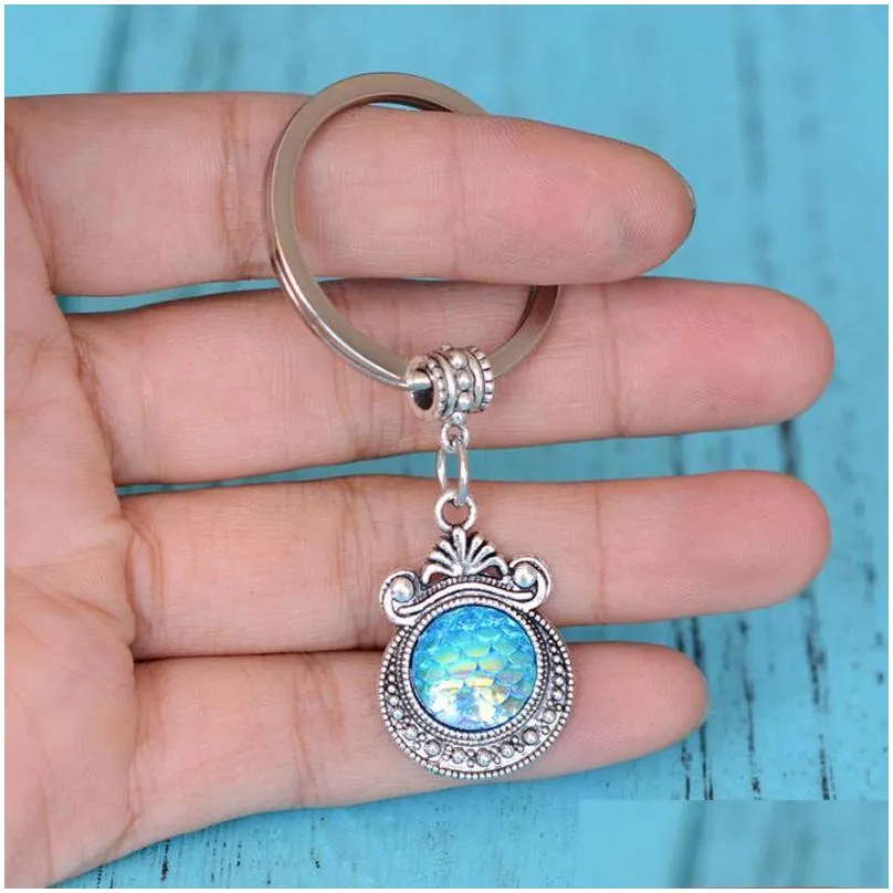 keychains mermaid keychain resin keyring decorative pendants for women bags car key phone accessories party giftskeychains