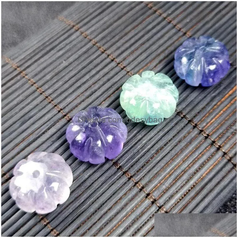 garden decorations 5pcs multicolor pumpkin shape glass beads lampwork crystal glaze bead for jewelry making diy necklace earrings