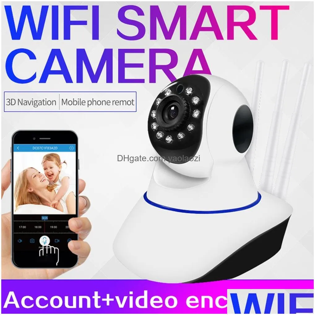 hd 1080p 720p wifi mini camera wireless h.264 home security ip camera night vision 360 degree video surveillance camcorder with 3pcs