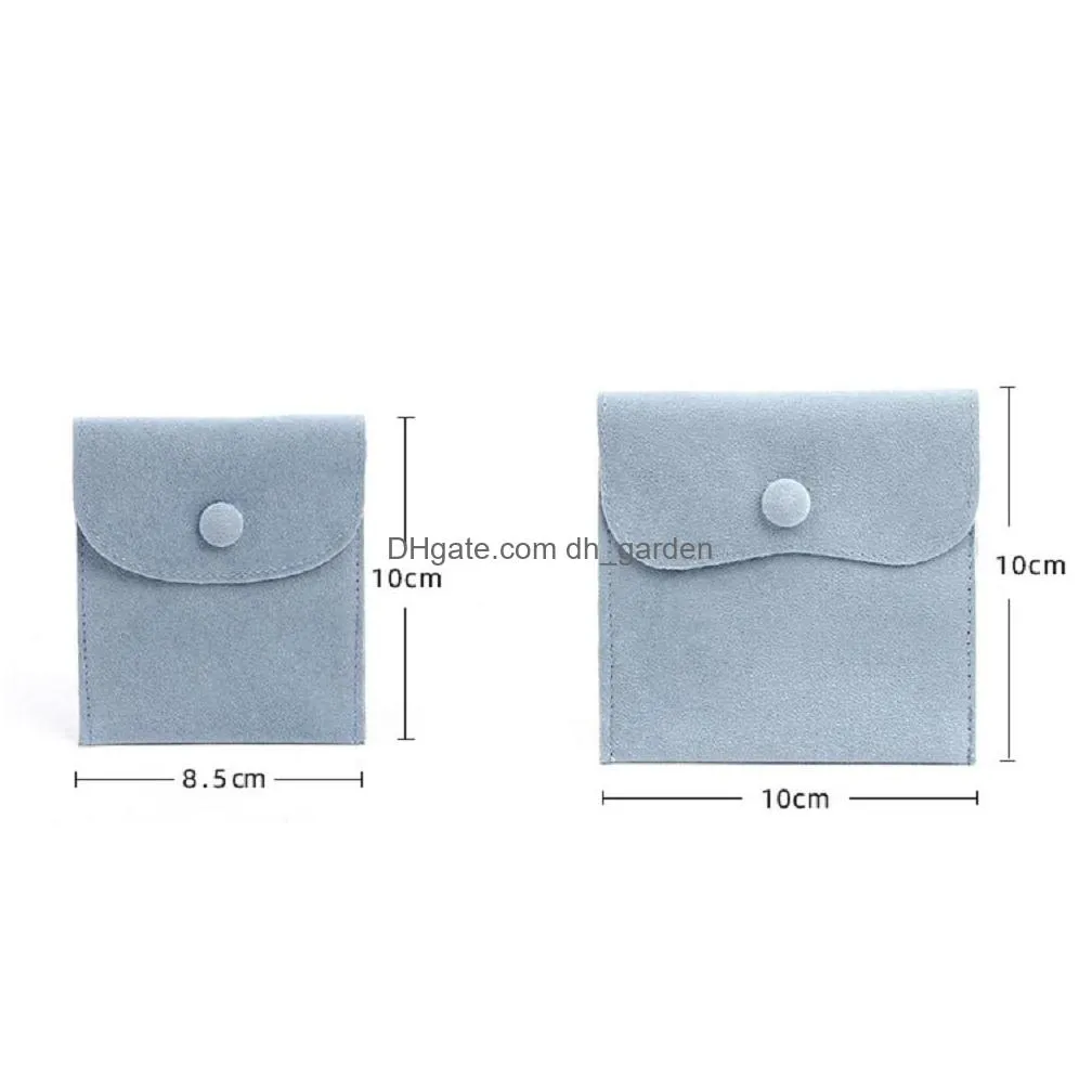 10pcs envelope superior soft velvet gift bracelet bag jewelry packaging pouch with snap fastener dust proof storage