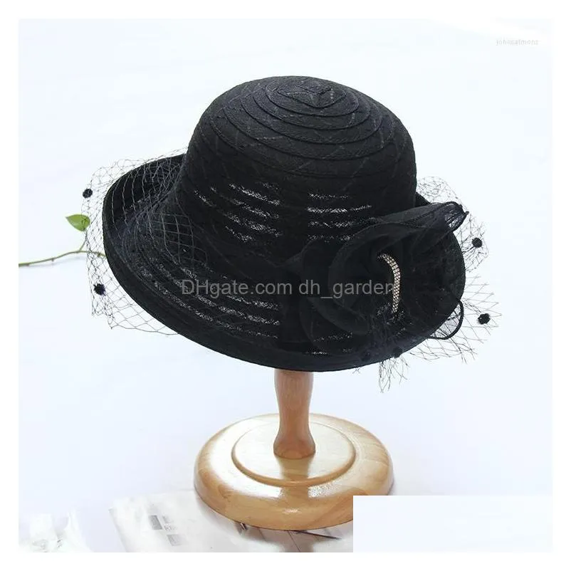 Other Fashion Accessories Headpieces Wedding Party Hats Hair Elegant Women Derby Ocn Millinery With Veils Headbands Drop Del Dhgarden Dhidu
