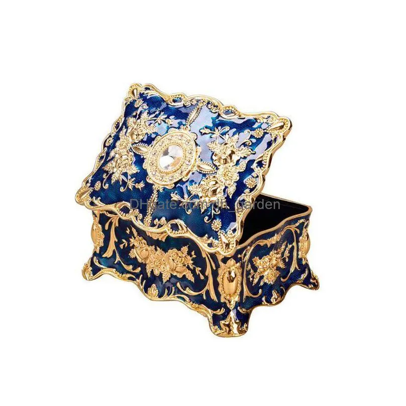 vintage rectangle trinket jewelry ornate antique engraved jewerly storage box