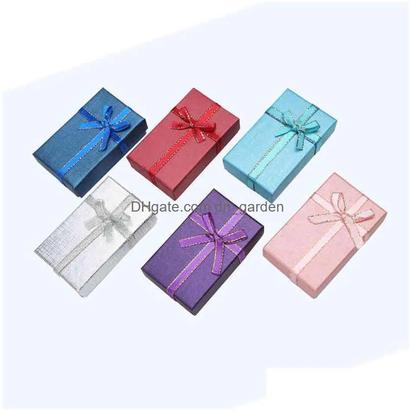 5x8 cm jewelry sets display multi colors necklace/earrings/ring paper packaging gift box for jewellery 24pcs/lot